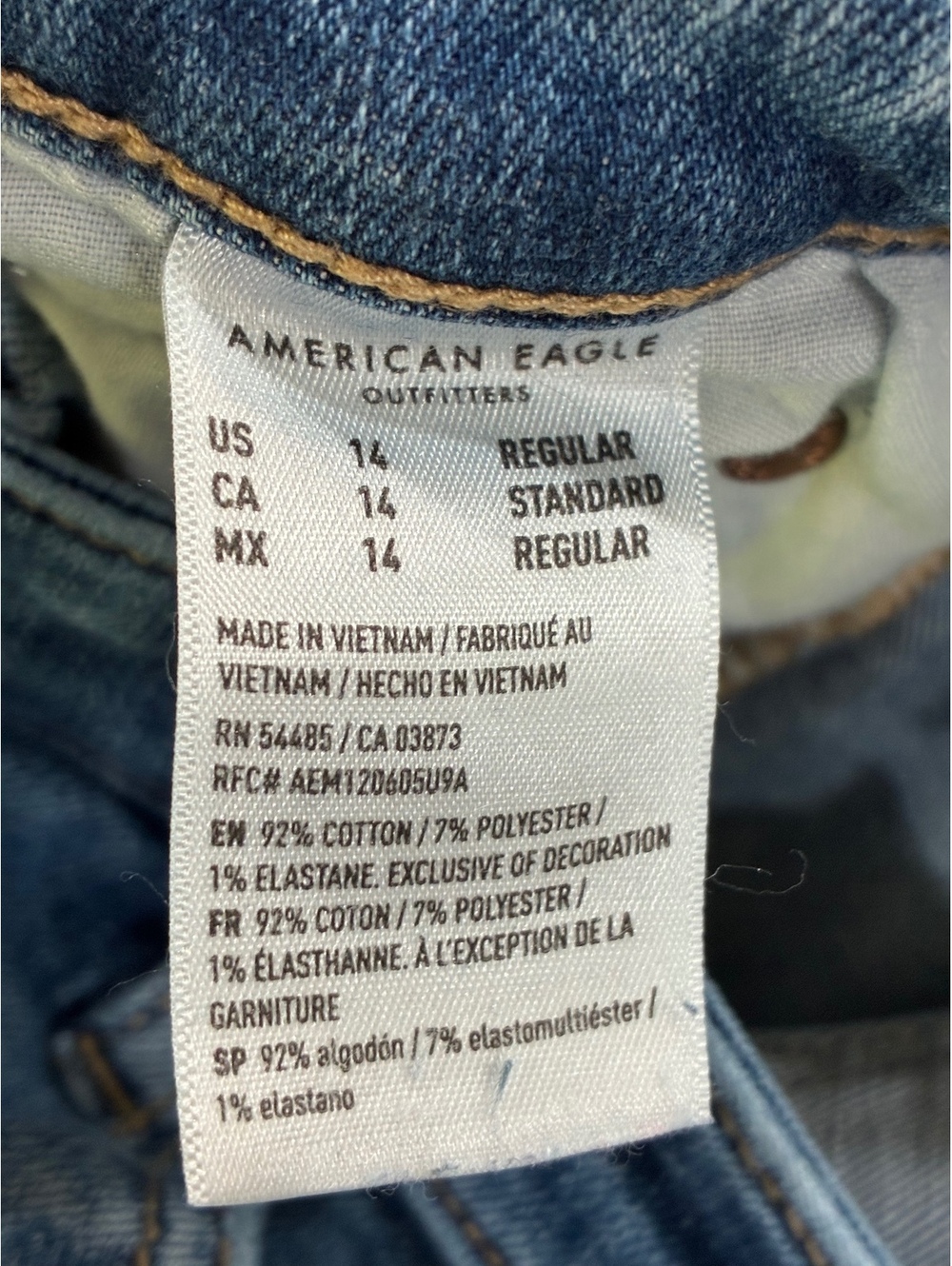 American Eagle Distressed Flared Jeans with Knee Patch - Picture 8 of 9